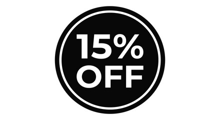 Fototapeta premium Discount offer sign with percentage text black and white circular design