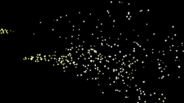 glitter star sparkle animation, luxury glitter sparkling star trail animation, doodle cartoon twinkling stars with  glitter burst effect, parkling star transition effect, black background. 4k video