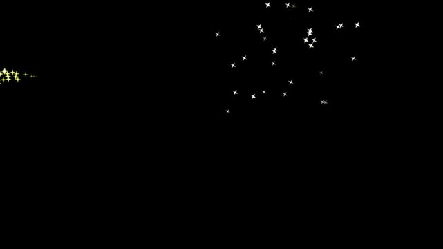 glitter sparkle shine stars trail burst, star sparkle vector doodles, luxury white glitter sparkles,  white twinkling particles animation, twinkling stars shine animation, black background. 4k video
