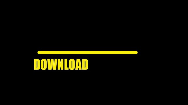 Digital connection DOWUNLOD bar icon animation . Connection Loading bar connection screen for games, black screen, loading text, pixel art, loading screen animation.
