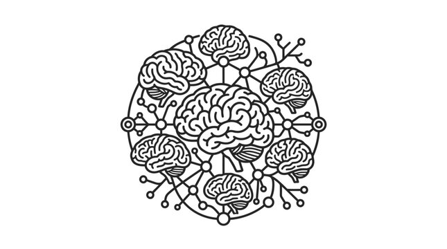 Multiple brains connected in a circle.