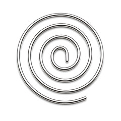 Fototapeta premium Silver metal spiral coil isolated on white background abstract geometric design
