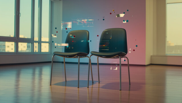 Copy Paste Real Object Duplicated Chair Room Surreal Surrealist Conceptual Art, Creative Digital Photography