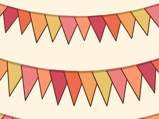 Fototapeta premium Festive Triangle Flag Garland Party Pattern