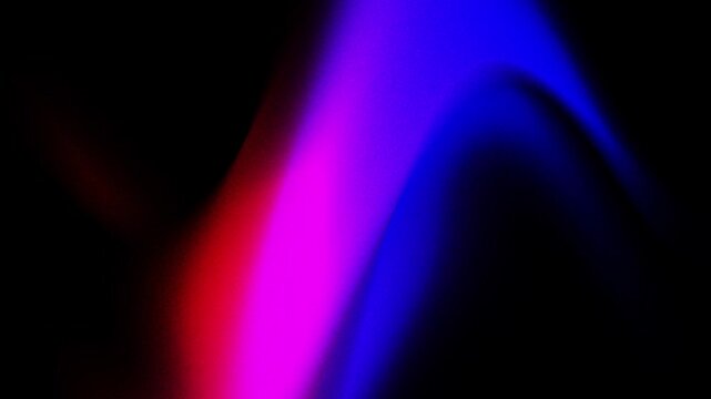 Abstract motion graphics of grainy neon gradient wave moving on black background