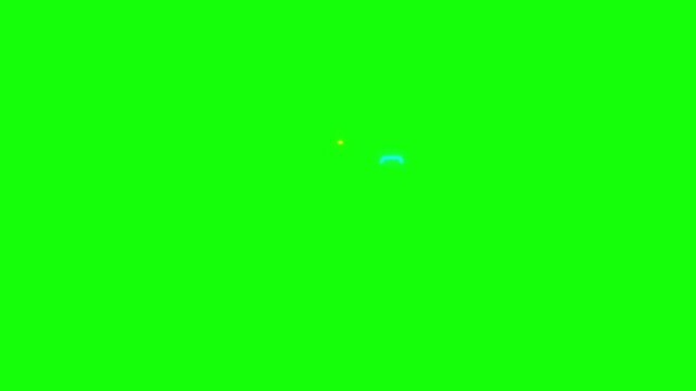 Wine and Bottle in green screen appear in animation and dissolve