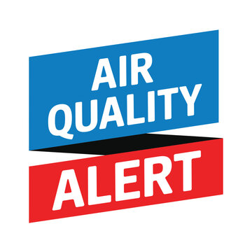 Air quality alert warning banner sign graphic with pollution