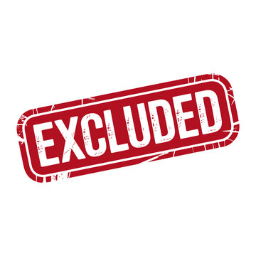 Excluded red grunge rubber stamp graphic with excluded