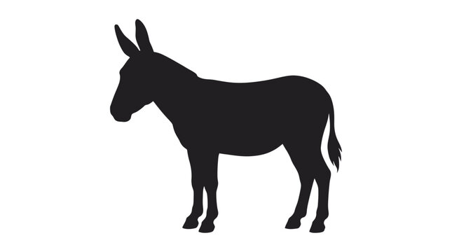 Donkey Silhouette Against A White Background ass