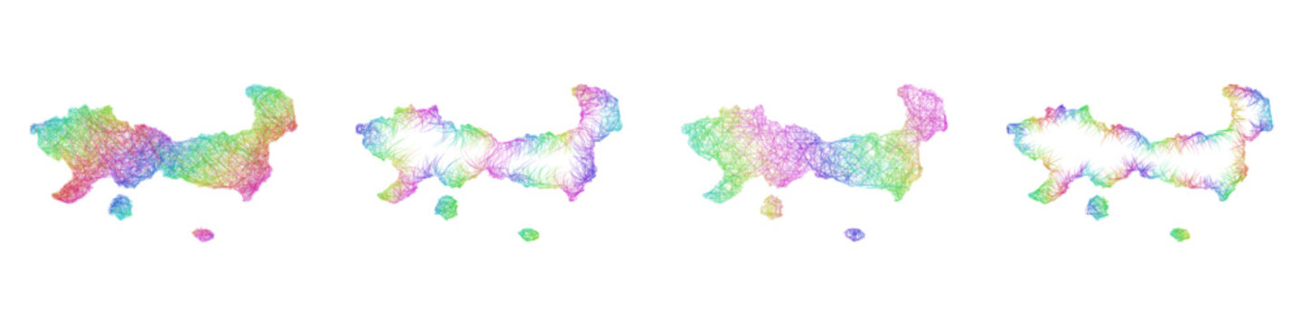 Rainbow sketch East Macedonia and Thrace map design set