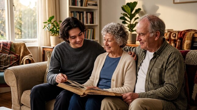family bonding moments, a heartwarming moment of a person enjoying national grandparents day with family