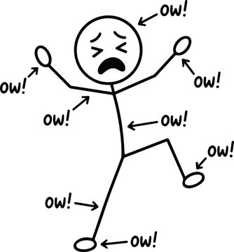 Ow Ow Ow Stick Character SVG, Funny Meme Stick Arrows SVG, OW OW OW&rdquo; Pain Humor Halloween SVG, Funny stick SVG, Stickman SVG