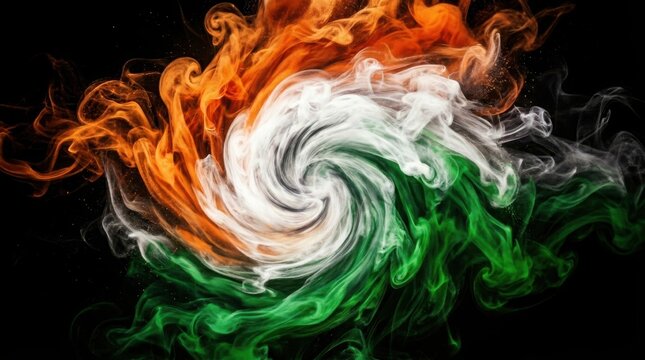 India independence day smoke flag celebrating freedom