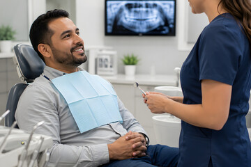 Fototapeta premium Dental Checkup and Oral Examination | Routine Dental Care, Preventive Dentistry, and Patient Consultation