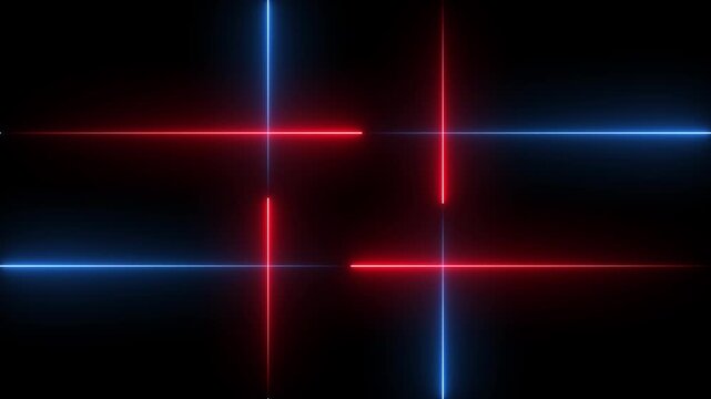 4K neon design line animation for greetings, advertisements, nightclubs, and event celebrations. Cool design line animated. rectangular frame in seamless circles on black background.