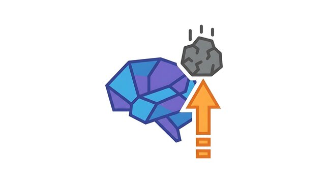 Crystal rock and stone with arrow with transparent background