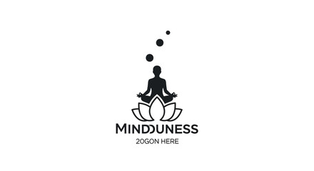 Obraz premium A minimalist silhouette of a person meditating on a lotus flower