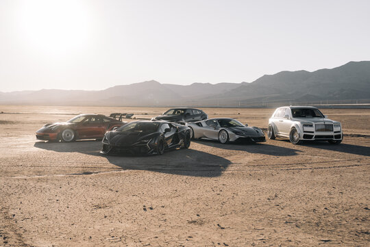 Las Vegas, Nevada, USA
June 1, 2026
Super cars parked in the desert