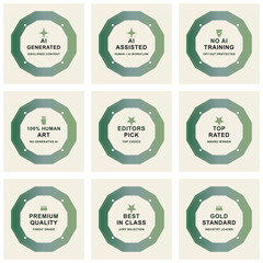 Obraz premium holographic gradient trust badge set certification labels vector pack