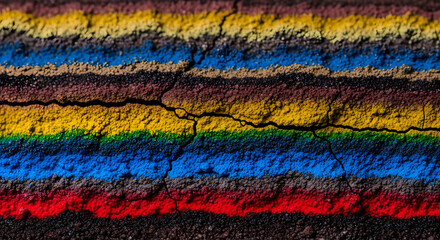 Obraz premium Vibrant rainbow-colored soil layers colors