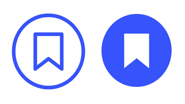 Save and bookmark user interface flat vector icons for web browser and application designs