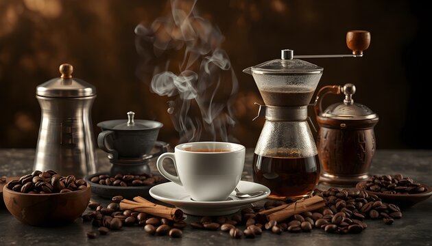 coffee grinder and coffee beans
