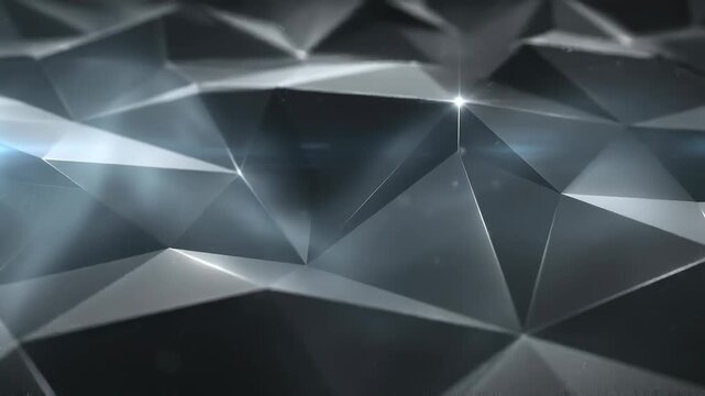 Abstract geometric background with shimmering light effects and subtle dust particles