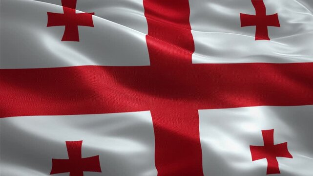 Georgia Flag Realistic Fabric Waving Motion Graphic