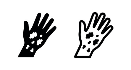 Fototapeta premium Skin Rash and Allergic Reaction Icon on Hand, Dermatology Concept