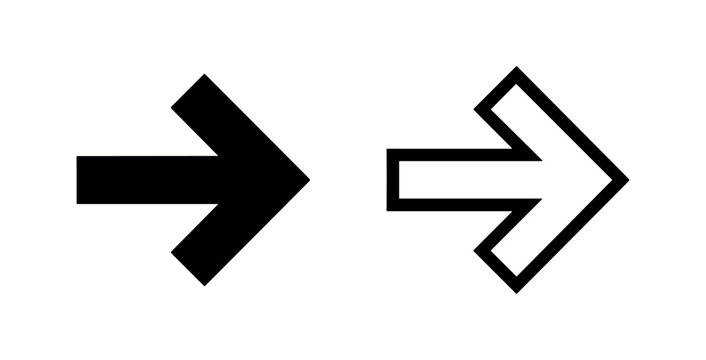 Right Arrow Icon Representing Direction, Next, or Forward Movement