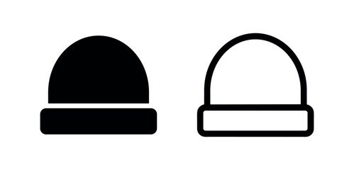 Fototapeta premium Beanie Hat Icon Set - Winter Headwear Symbol for Casual Fashion Accessory and Cold Weather Apparel