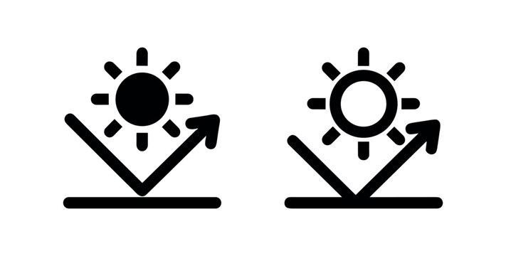 Sun reflection and arrow icons