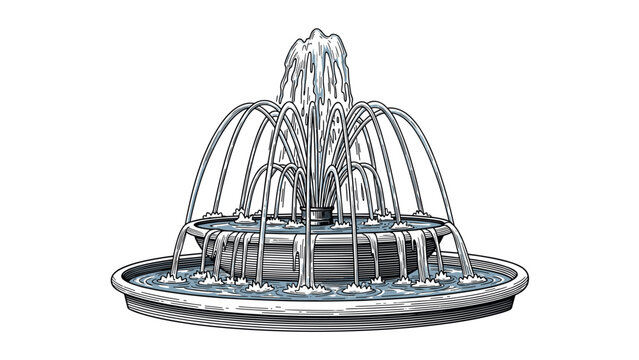 Elegant tiered water fountain with multiple streams of water cascading down