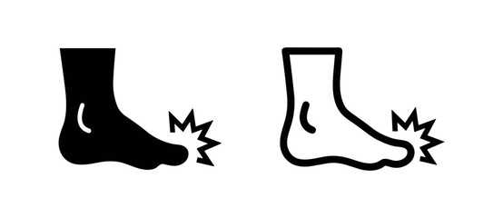 Fototapeta premium Foot Pain Icon - Injury, Sprain, or Medical Condition Symbol