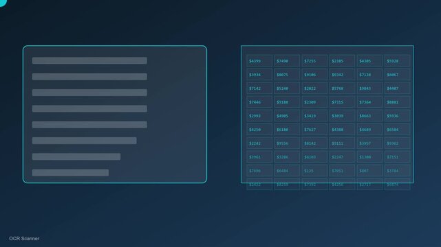 Digital data processing hud interface with financial grid and analytics scanner