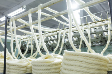 Merino Wool Production Process in a Factory Setting © st.kolesnikov