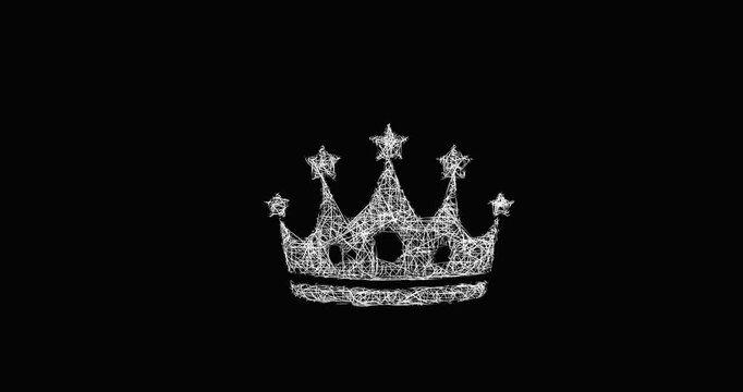 Sketch birthday crown icon animation - smooth progressive reveal