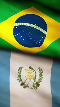 Brazil and Guatemala flag vertical