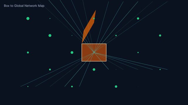 Global network data connection motion with centralized box hub and digital nodes connectivity communication