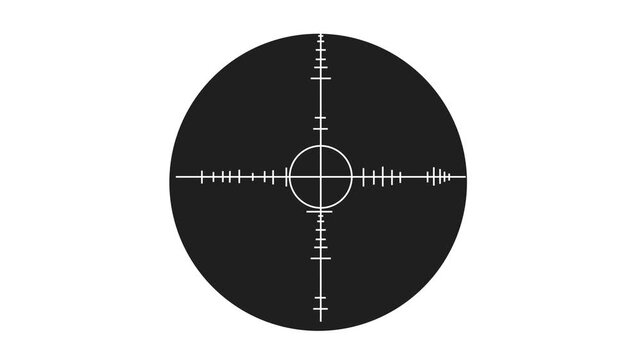 Sniper Scope Reticle Green Illuminated Crosshairs Targeting System Precision Aiming Device Military Weaponry Tactical Gear Hunting Simulation Gaming Interface Digital Overlay