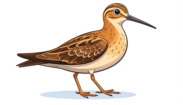 Brown bird with long beak walking.