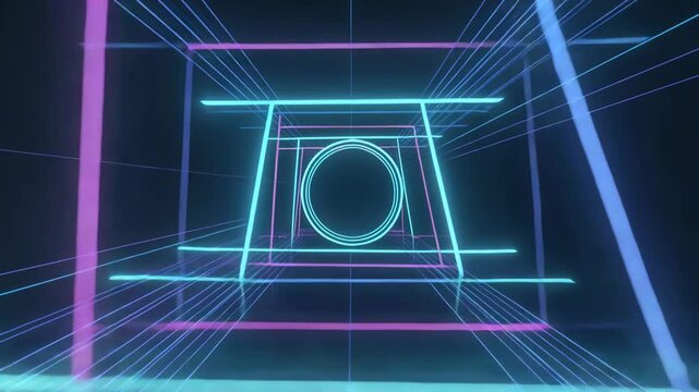 3d abstract loading spiral animation loop background, blue