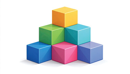 Fototapeta premium Colorful blocks stacked in pyramid.