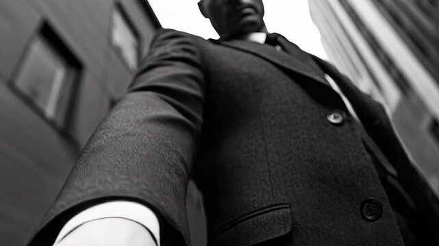 A detective in a trench coat points his finger towards the camera, indicating the suspect.