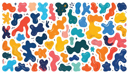 Fototapeta premium Colorful abstract shapes on white.