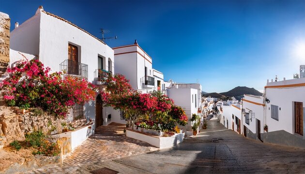 mojacar an andalusian village with white streets in the province of almeria andalusia spain