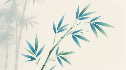 Fototapeta premium Elegant bamboo in soft blue-green tones