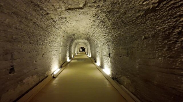 A view from the Serapeum of Saqqara, located in the Saqqara Pyramids area in Egypt. It is one of the most mysterious and engineering marvels of ancient Egypt's underground structures.