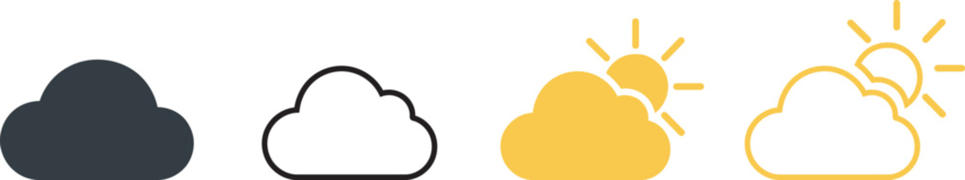 Vector illustration of weather icons showing different