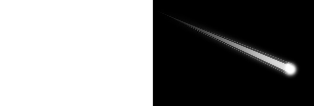 Falling star or meteor effect with glowing head and long trail png